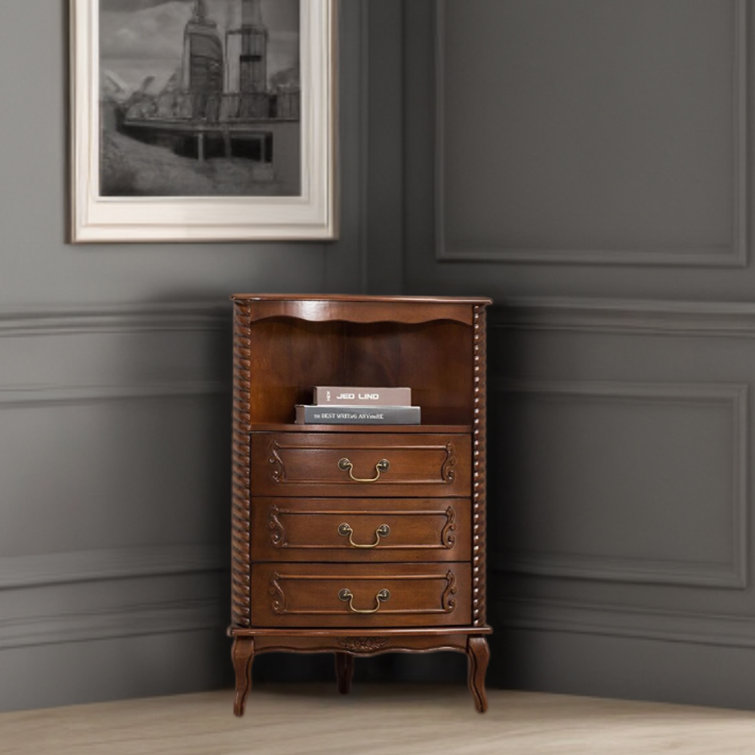 LORENZO Vintage Triangle Cabinet Living Room Corner Cabine Accent